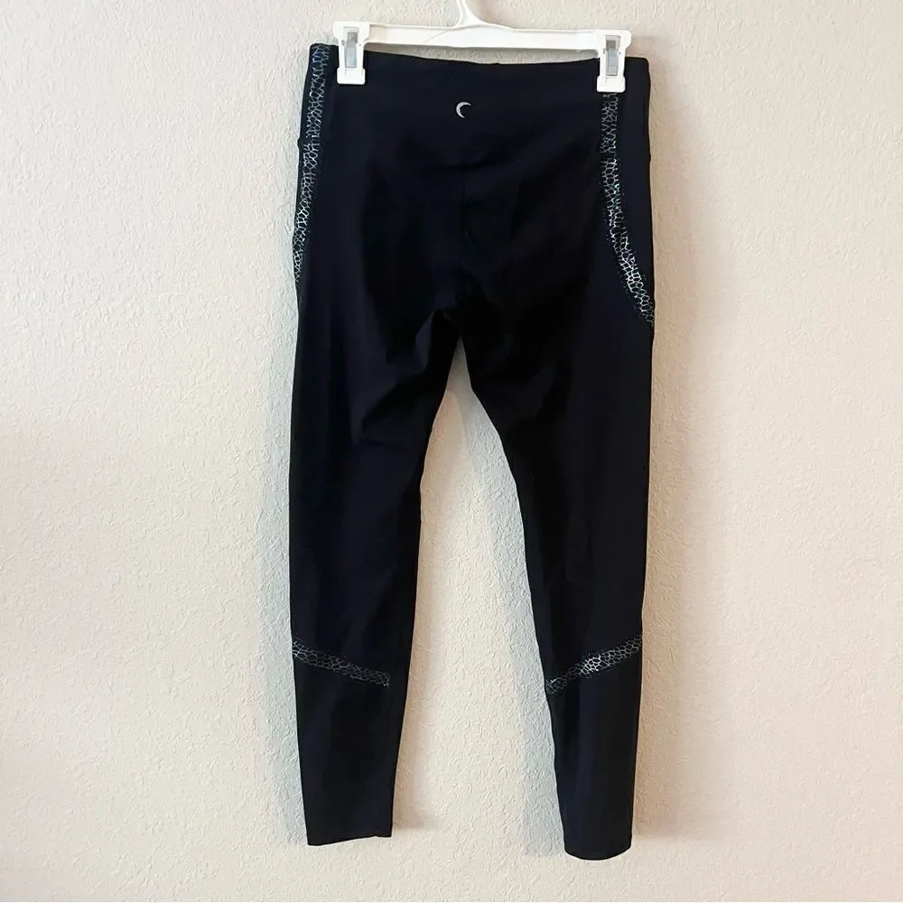 ZYIA Ankle Leggings Black Print Women’s Size 6-8 Active Casual